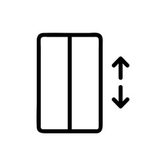 Elevator door icon vector. A thin line sign. Isolated contour symbol illustration