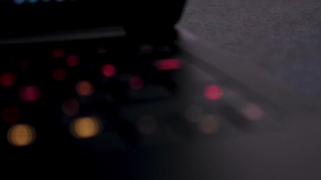 ultralight PC laptop with RGB illuminated lighting of the keyboard