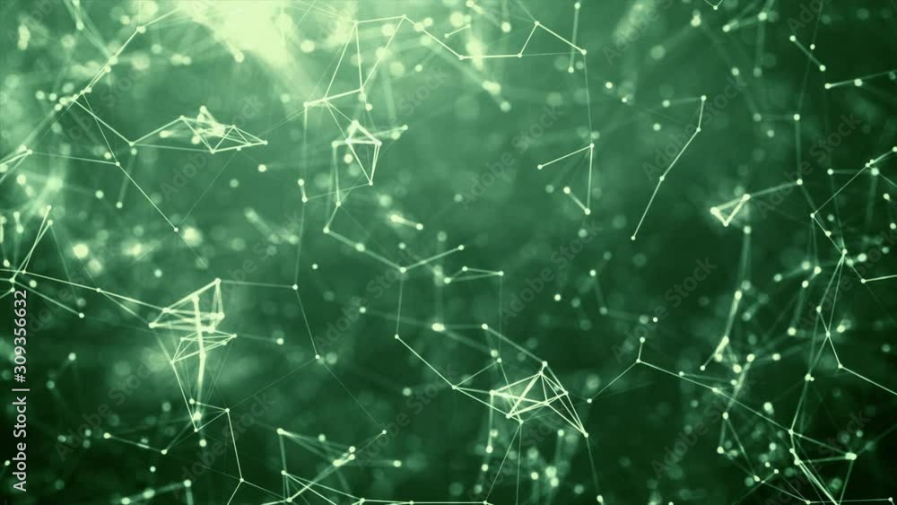 Poster 3d render abstract background dot and a connection line for cyber futuristic data network concept, w