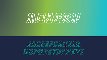 Vector of modern abstract font and alphabet