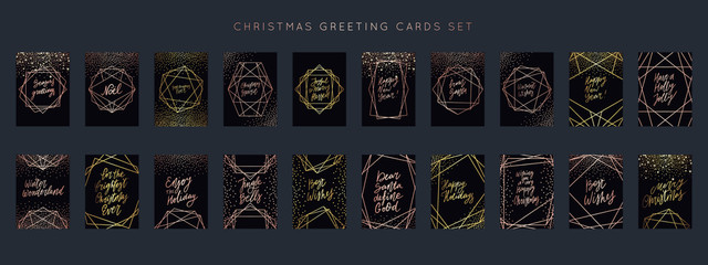 Christmas Geometric Lettering Card Vector