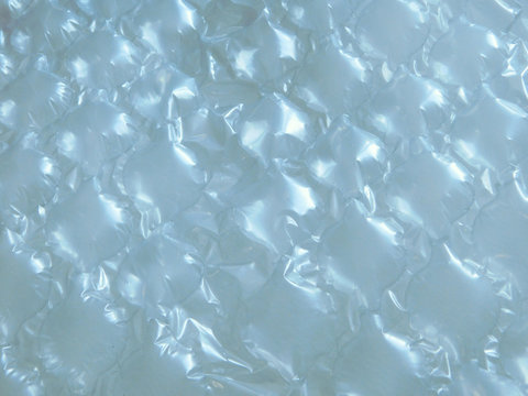 Gros plan sur alv&eacute;oles gonfl&eacute;es en plastique