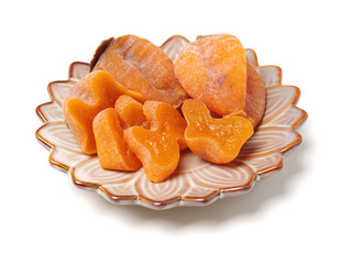 dried persimmon on white background 