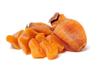 dried persimmon on white background 