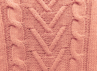 Tricot laine rose motif irlandais