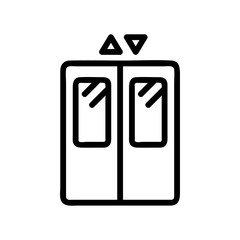 Elevator door icon vector. A thin line sign. Isolated contour symbol illustration