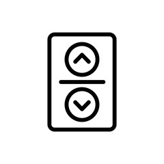 The elevator button is an icon vector icon. A thin line sign. Isolated contour symbol illustration