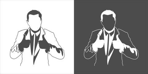 Businessman shows the thumb up.Element In Trendy Style.