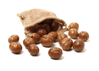 walnuts on a white background