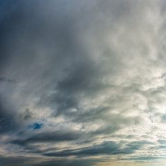 Fantastic dark thunderclouds, sky panorama