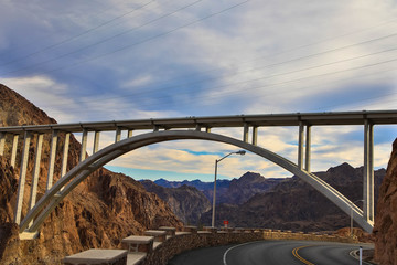 Fototapeta na wymiar Mike O’Callaghan, Pat Tillman Memorial Bridge, Hoover Dam Nevada