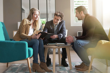 Business people meeting in company lounge