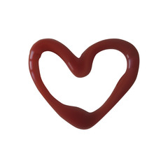A heart shape of ketchup.