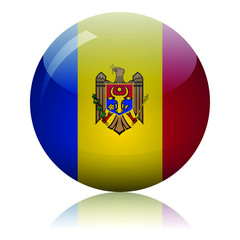 Moldavian flag glass icon vector illustration