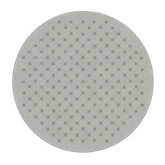 Round quilted white pouf on a white background top view. 3d rendering