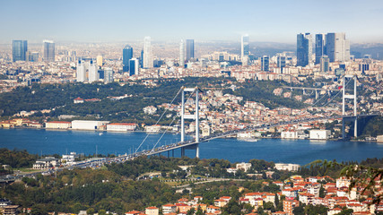 Bosphorus Bridge: a road between two continents.