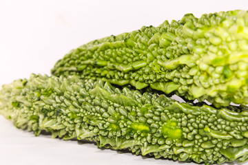 A green beautiful bitter gourd with good texture