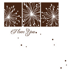 I love you with flowers frame vinyl decals modern wall art