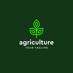 modern agriculture logo design template 