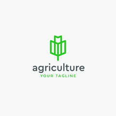 modern agriculture logo design template 