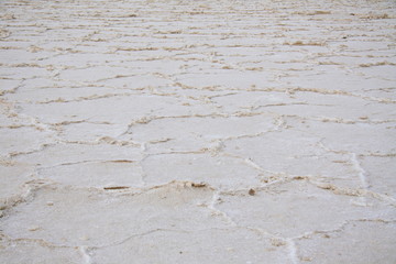 Badwater Basin panoramic view in Death Valley National Park is the lowest point in North America