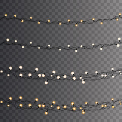 Christmas lights. Xmas string, vector