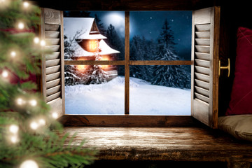 Window sill background and free space for your decoration. 