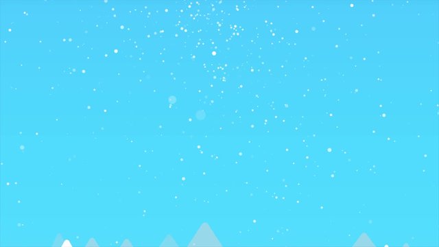 Abstract background cartoon animation city and snowflake particle snow element and lighting effect against the dark background with grain processed