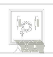 Coloring of console table with mirror and bra in art-deco style	