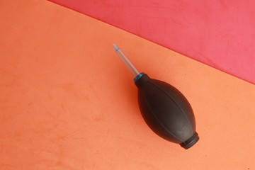 Pear clean photo camera on colorful background