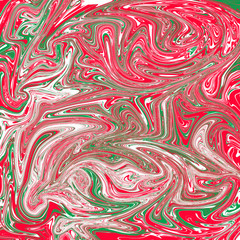 Abstract Christmas background with marble and liquid effect. Red. white and green colors. Print, packaging, wallpaper design