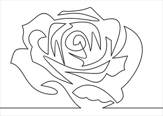 Rose one line art. Flower icon.symbol for website design