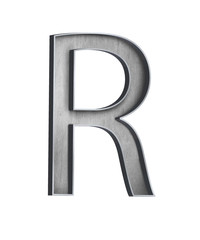  wooden letter with metal outer frame letter R