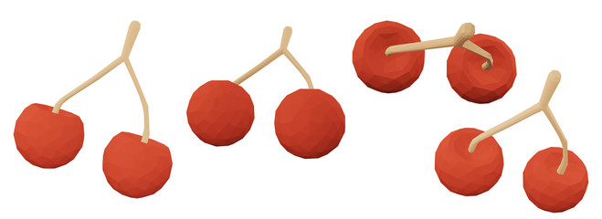 cute collection of cherry isolated on white background with clipping path , set of cute fruit different angle object. 