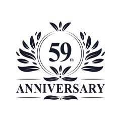 59 years Anniversary logo, luxurious 59th Anniversary design celebration.