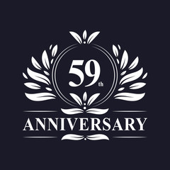 59 years Anniversary logo, luxurious 59th Anniversary design celebration.