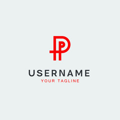 letter p minimalist logo template