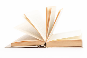 old book opened isolated on white background