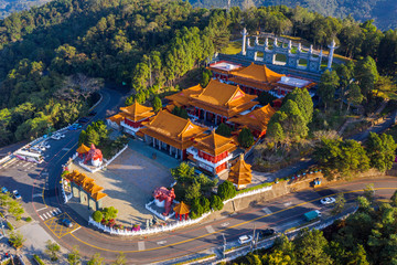 Aerial view of Wenwu temple at Sun moon lake, Taiwan.