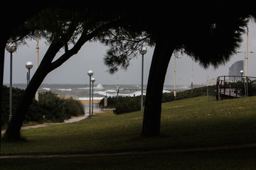 El mar bravo de Barcelona. 