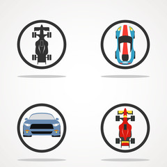  illustration of flat design set car.Element In Trendy Style.