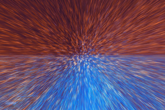 Abstract background blue orange terracotta brown color with colorful texture and extrusion effect and motion blur