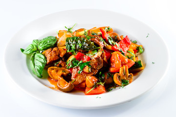 beef wellington tenderloin wrapped in ham mushrooms and puffy pastry