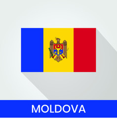 Flag of The Moldova With Shadow