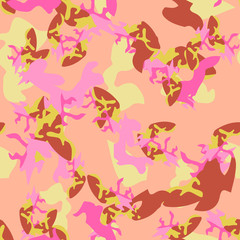 Fototapeta na wymiar UFO camouflage of various shades of brown, yellow and pink colors