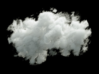 Cloud isolated, steam, smoke. 3d illustration, 3d rendering.