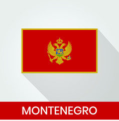 Flag of The Montenegro With Shadow