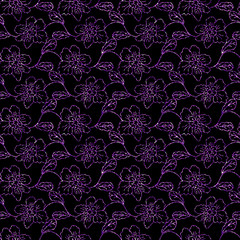 Abstract floral ornamental tapestry  glitter sparkling seamless pattern