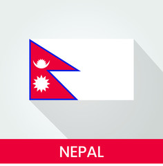 Flag of The Nepal With Shadow