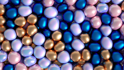 Beautiful background with beads, particles and simulation. 3d illustration, 3d rendering.